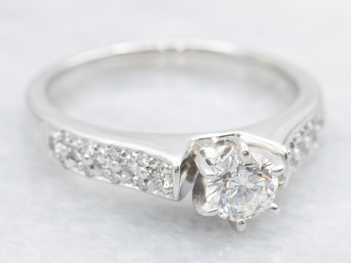 Round Brilliant Diamond Modern Engagement Ring