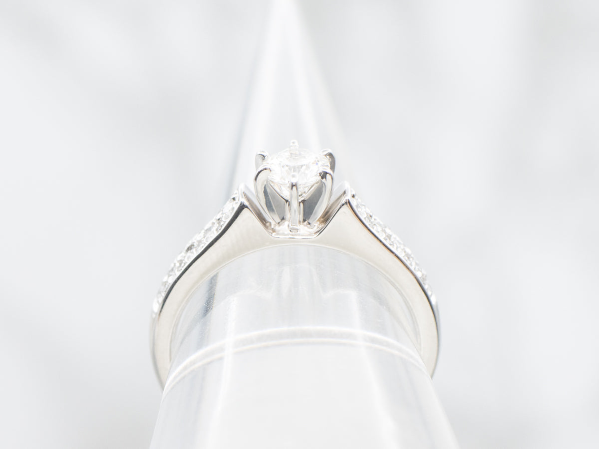 Round Brilliant Diamond Modern Engagement Ring