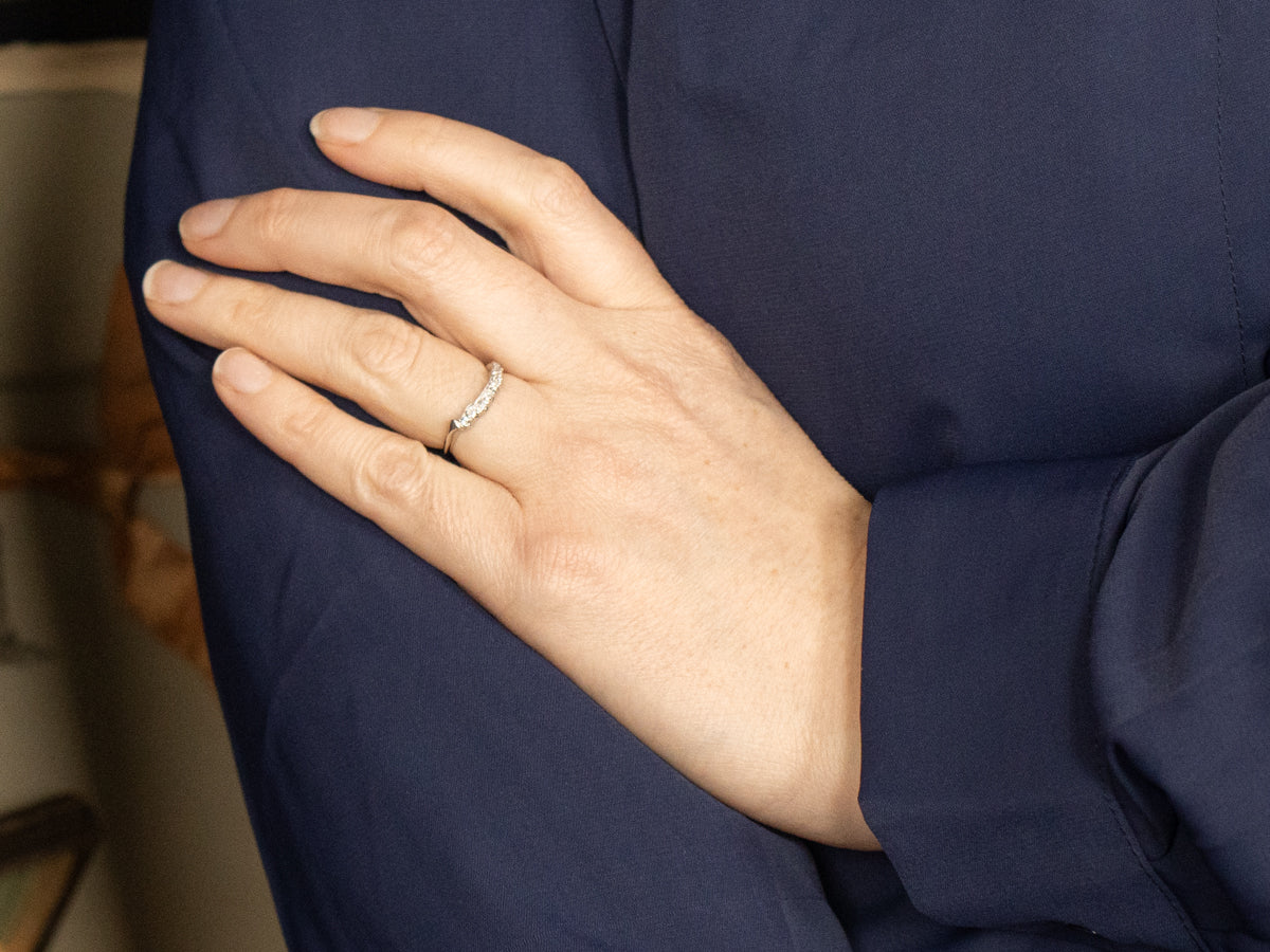 1950s Platinum Diamond Guard Band