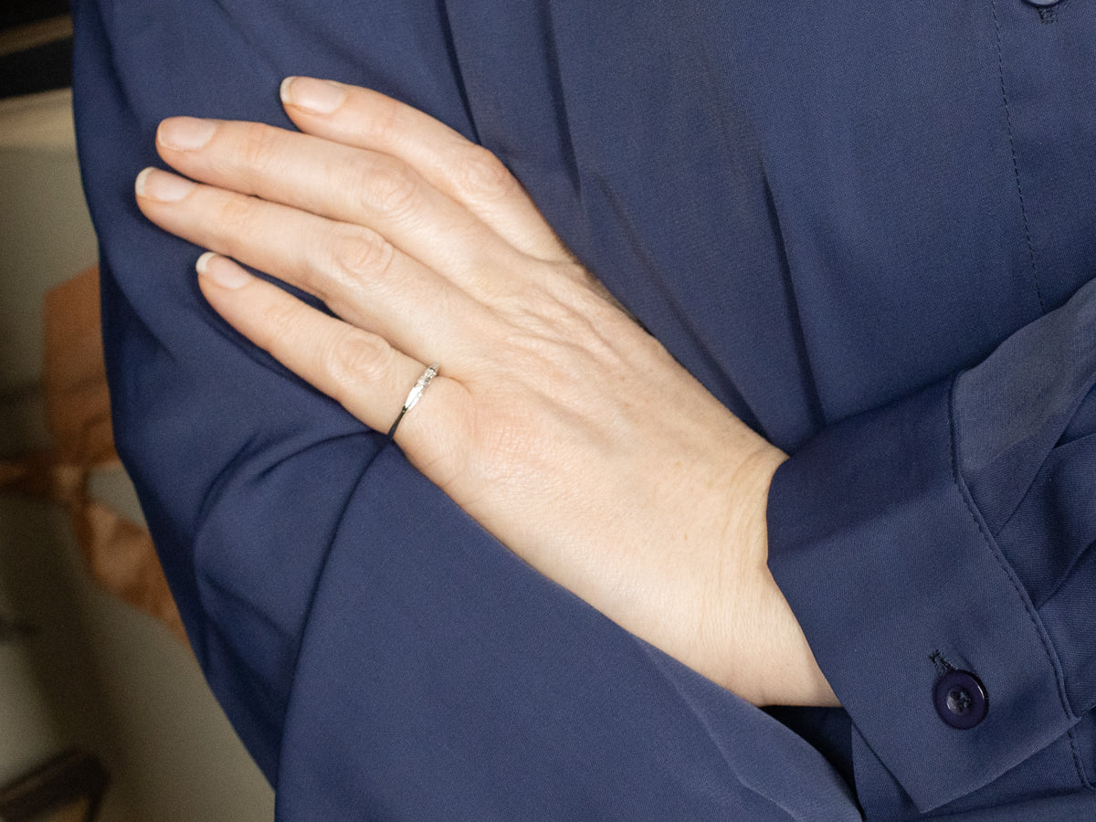 Vintage Tapered Baguette-Cut Platinum Diamond Band