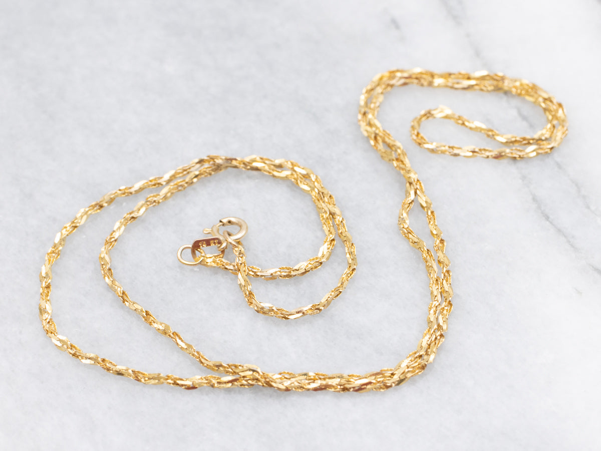 Italian Gold Crinkle Link Chain