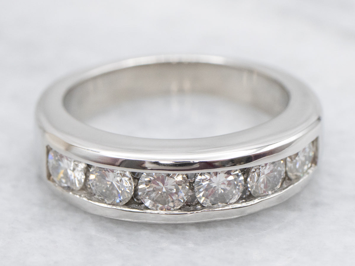 Bold Channel Set Platinum Diamond Band