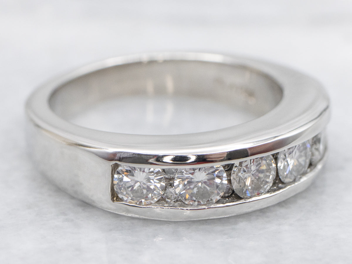 Bold Channel Set Platinum Diamond Band