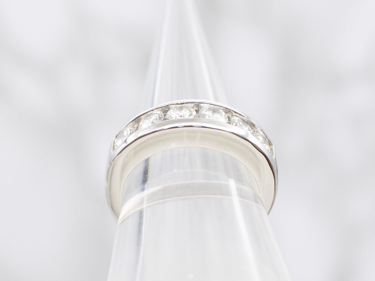 Bold Channel Set Platinum Diamond Band