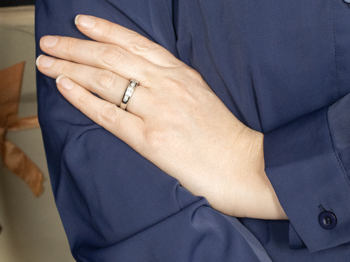 Bold Channel Set Platinum Diamond Band