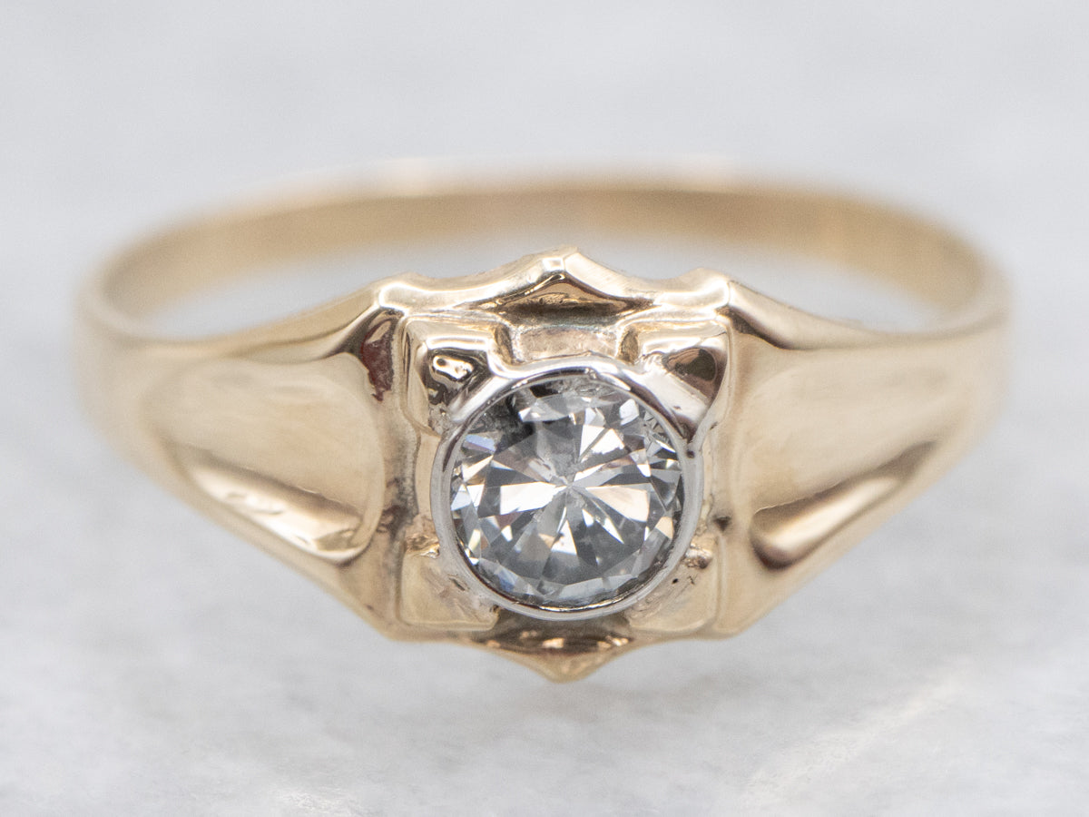 Antique Diamond Solitaire Baptism Ring