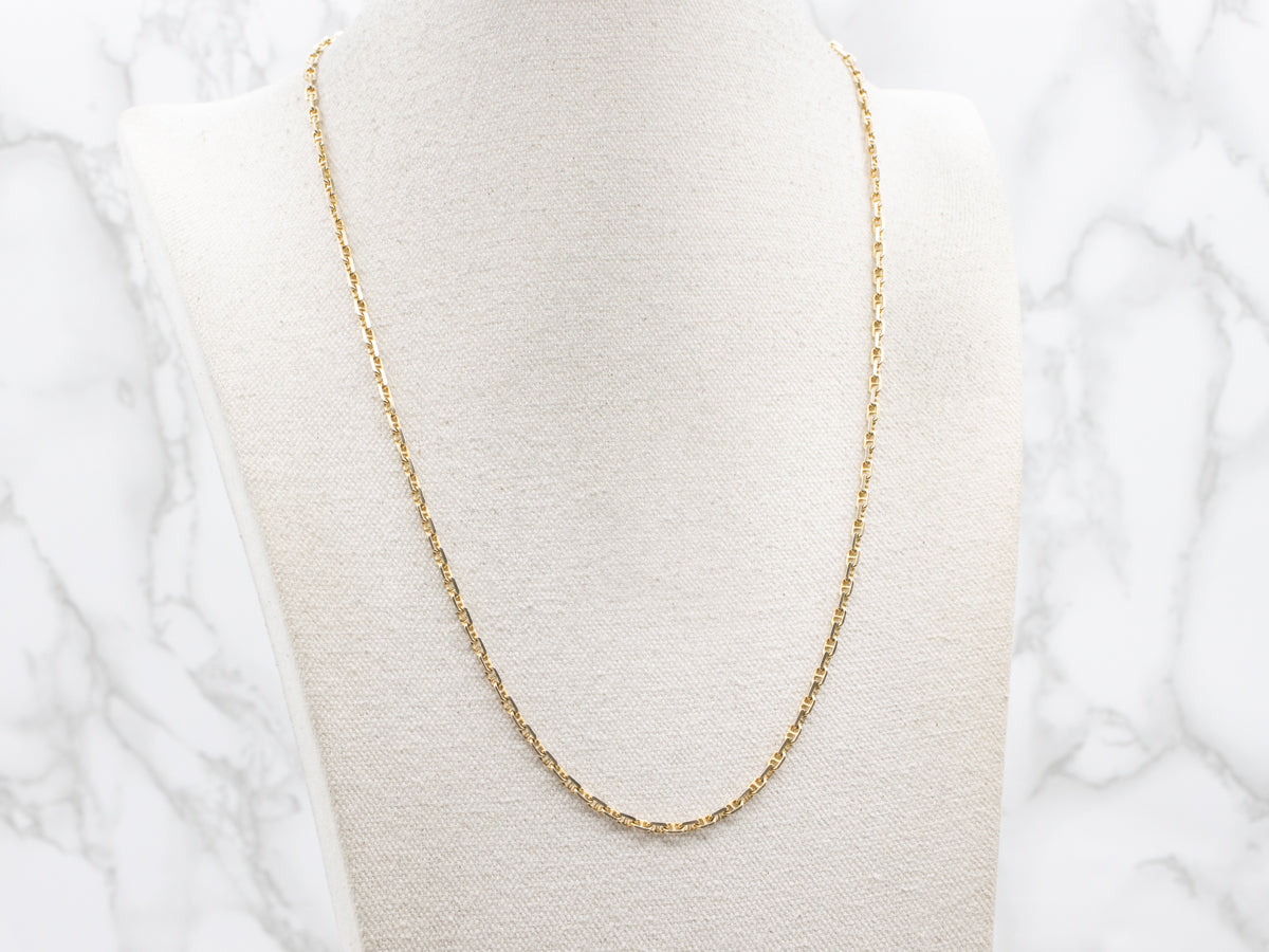 Long Polished Gold Anchor-Link Chain