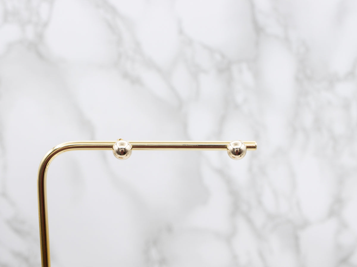 Polished Yellow Gold Ball Stud Earrings