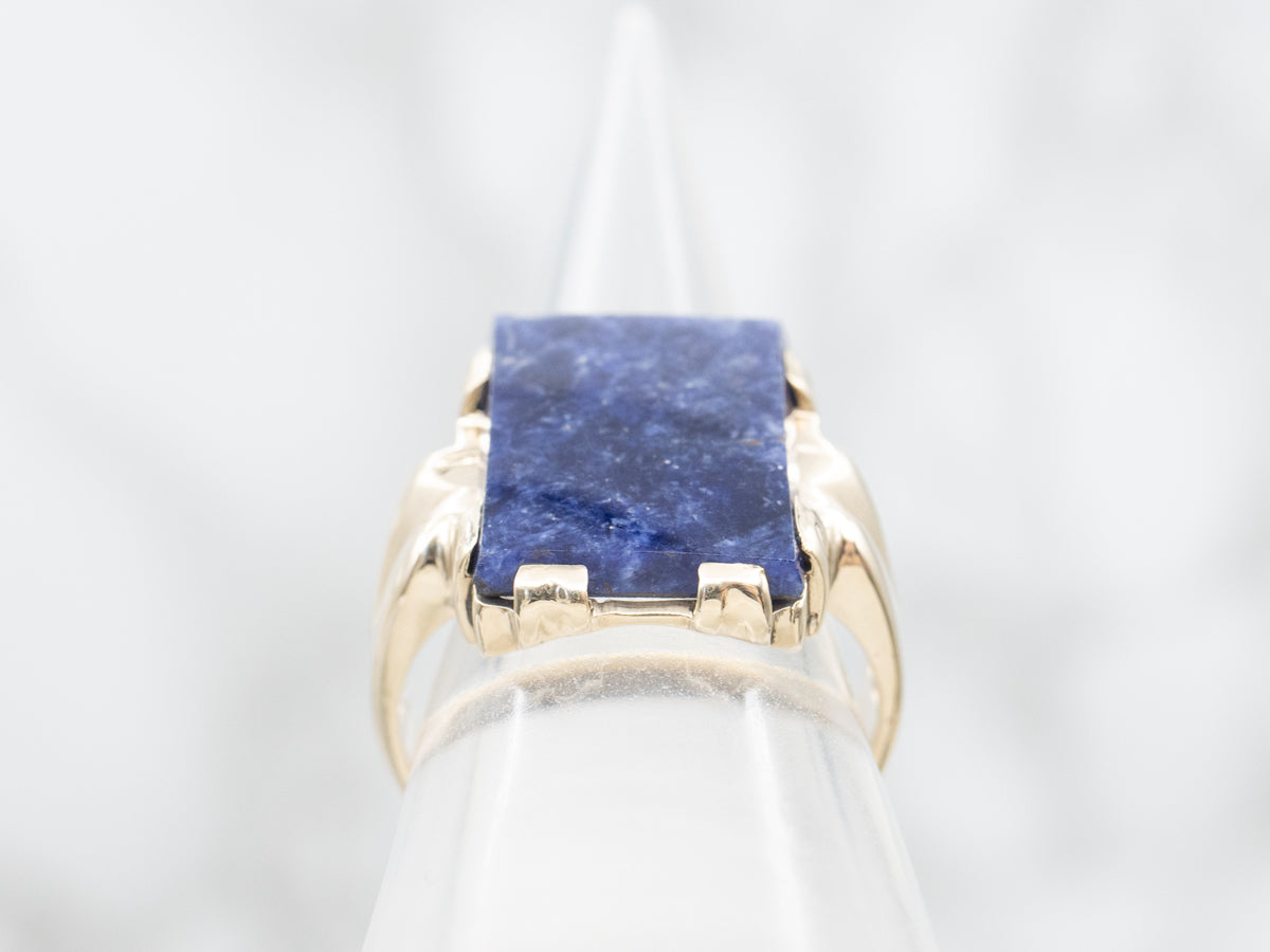 Men's Vintage Gold Sodalite Statement Ring