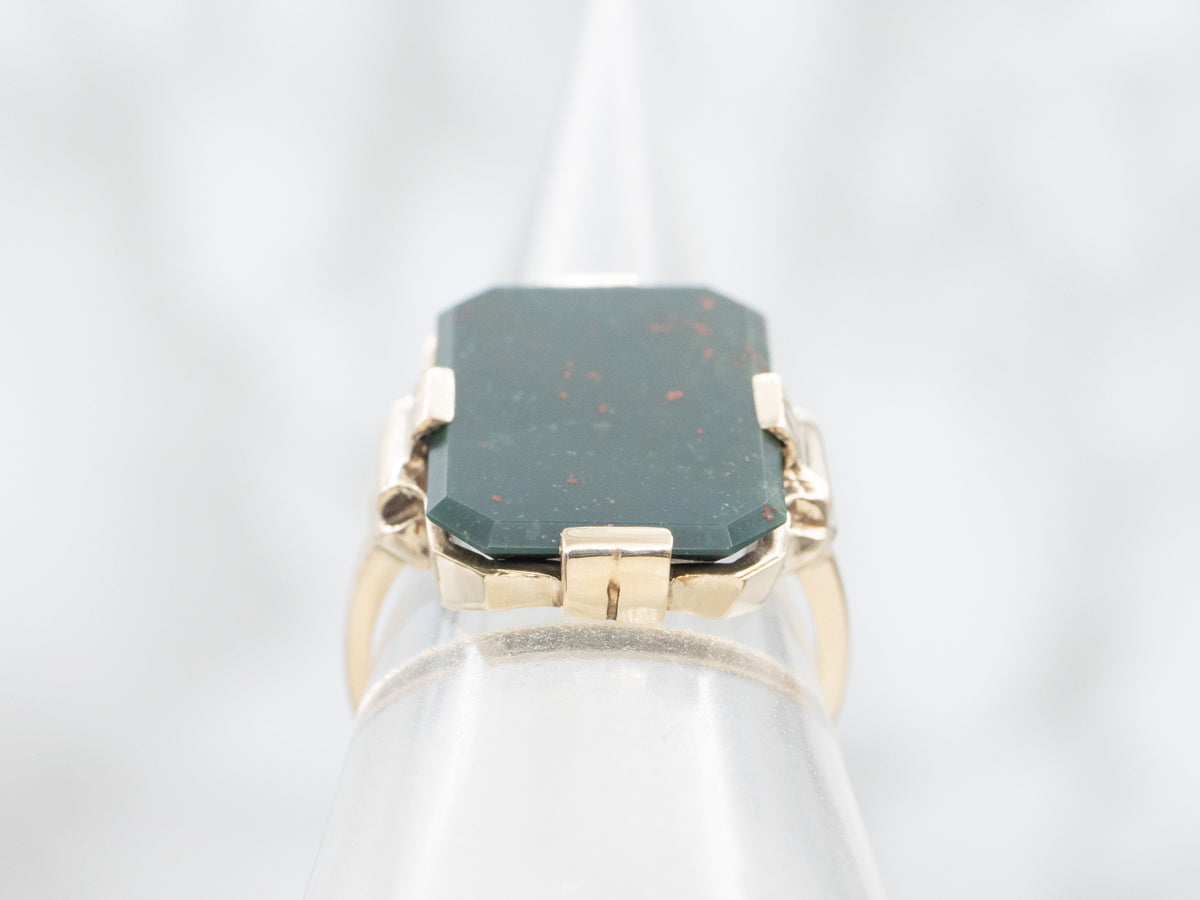 Vintage Gold Unisex Bloodstone Ring