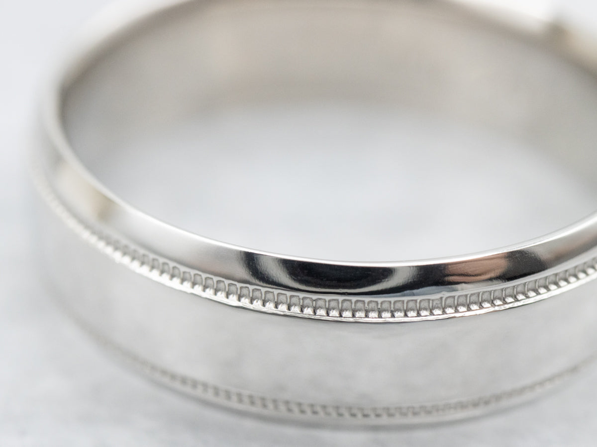 Platinum Milgrain Edge Wedding Band