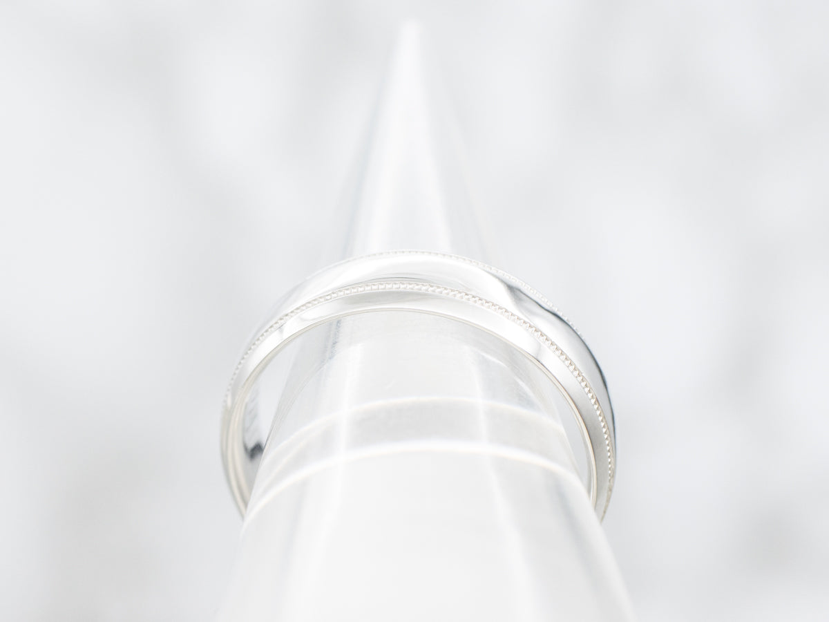 Platinum Milgrain Edge Wedding Band