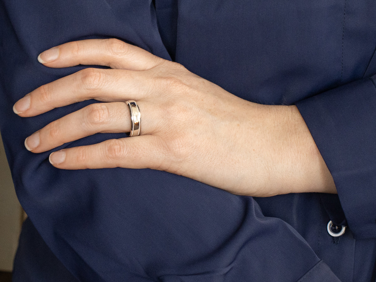 Platinum Milgrain Edge Wedding Band