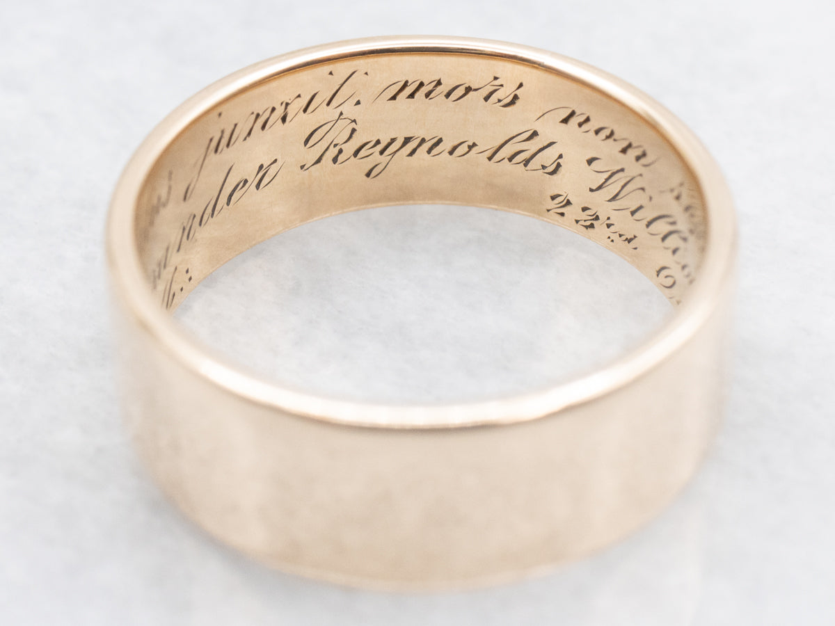 Antique 1890 "Virtus Junxit Non Separabit" Men's Gold Band