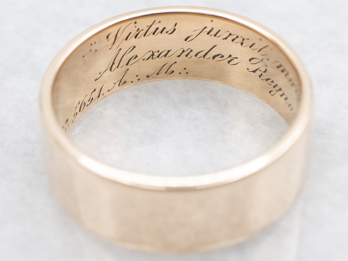 Antique 1890 "Virtus Junxit Non Separabit" Men's Gold Band