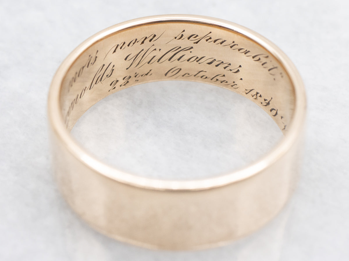 Antique 1890 "Virtus Junxit Non Separabit" Men's Gold Band