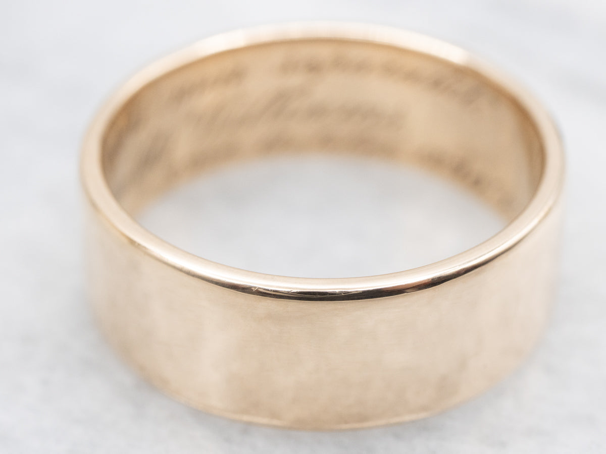 Antique 1890 "Virtus Junxit Non Separabit" Men's Gold Band