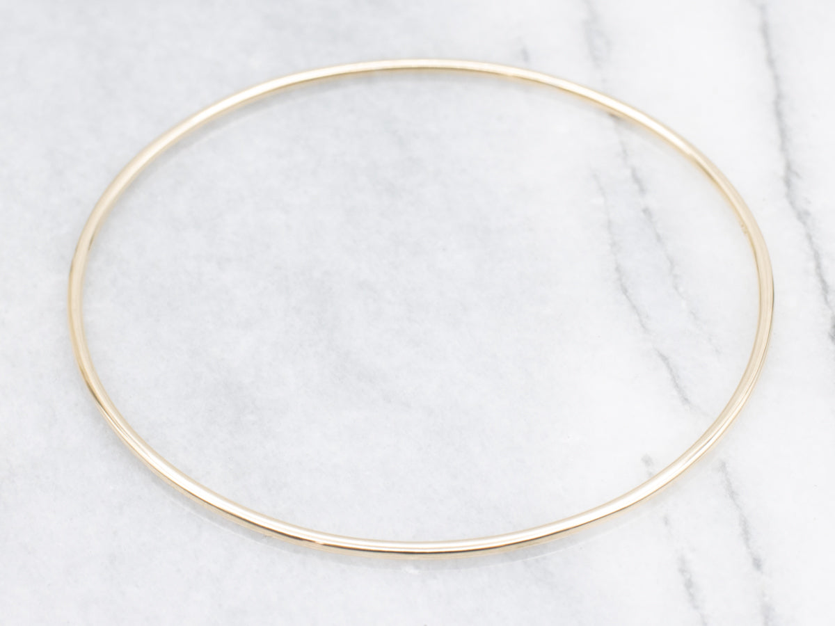 Polished Gold Wire Bangle Bracelet