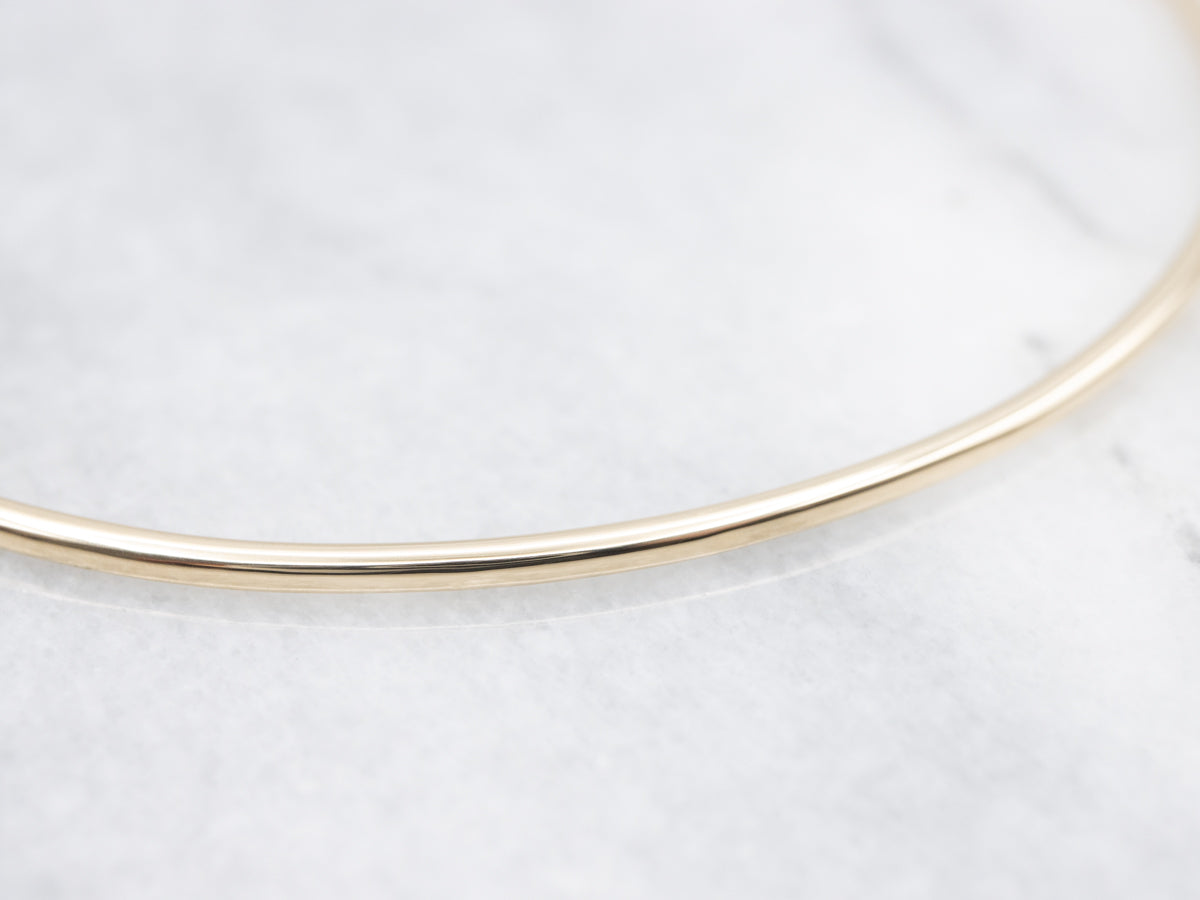 Polished Gold Wire Bangle Bracelet