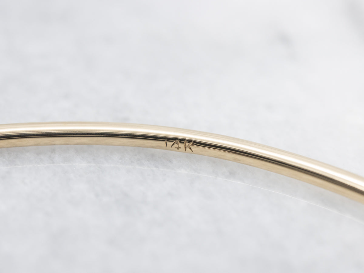 Polished Gold Wire Bangle Bracelet