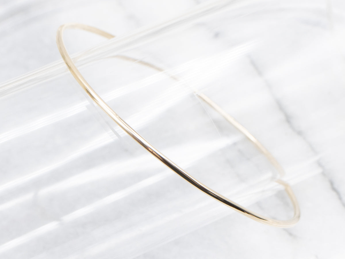 Polished Gold Wire Bangle Bracelet