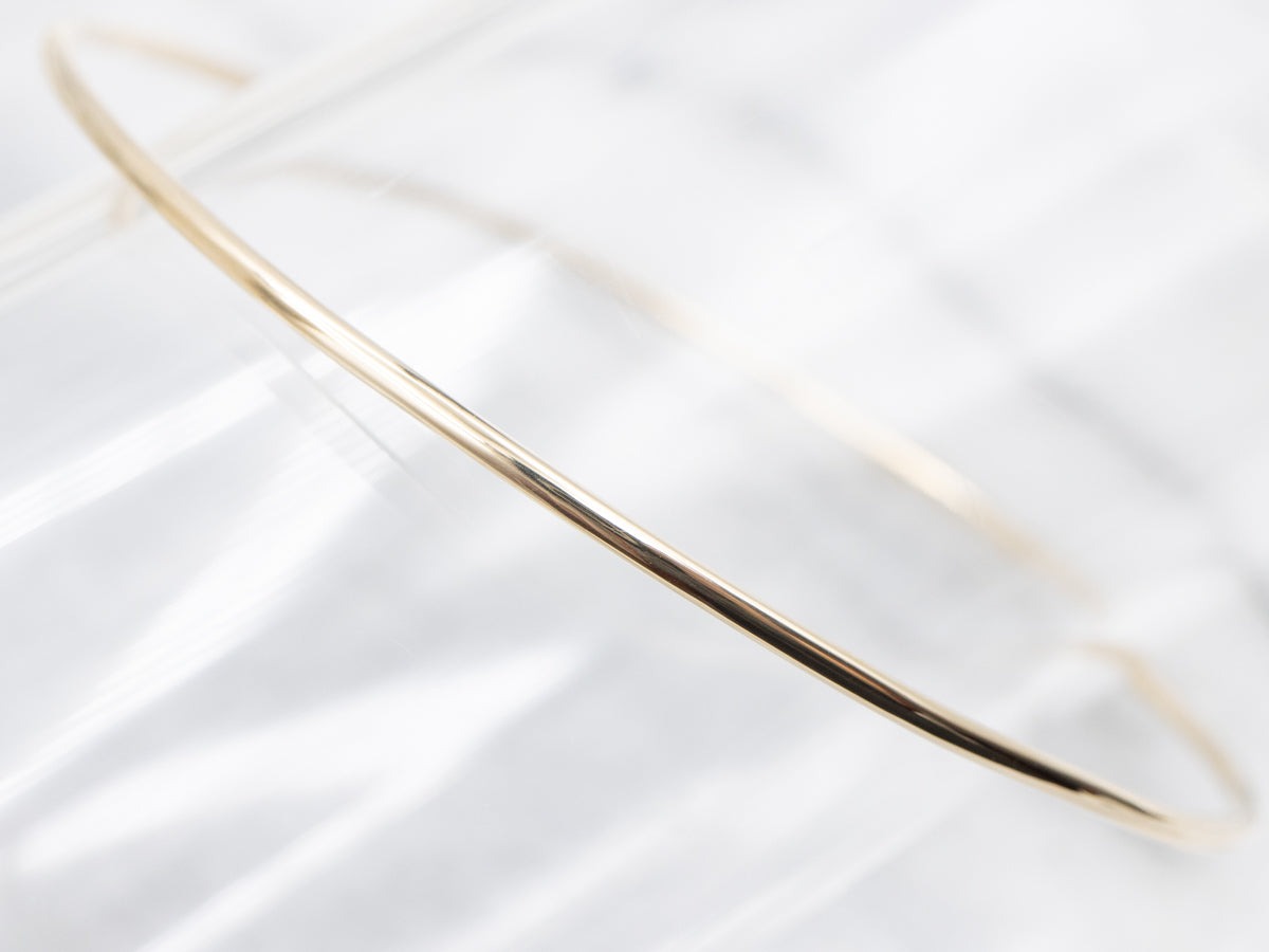 Polished Gold Wire Bangle Bracelet