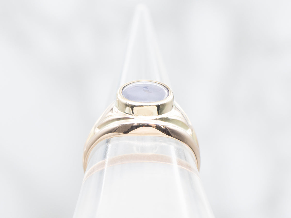 Unisex Purple Star Sapphire Solitaire Ring