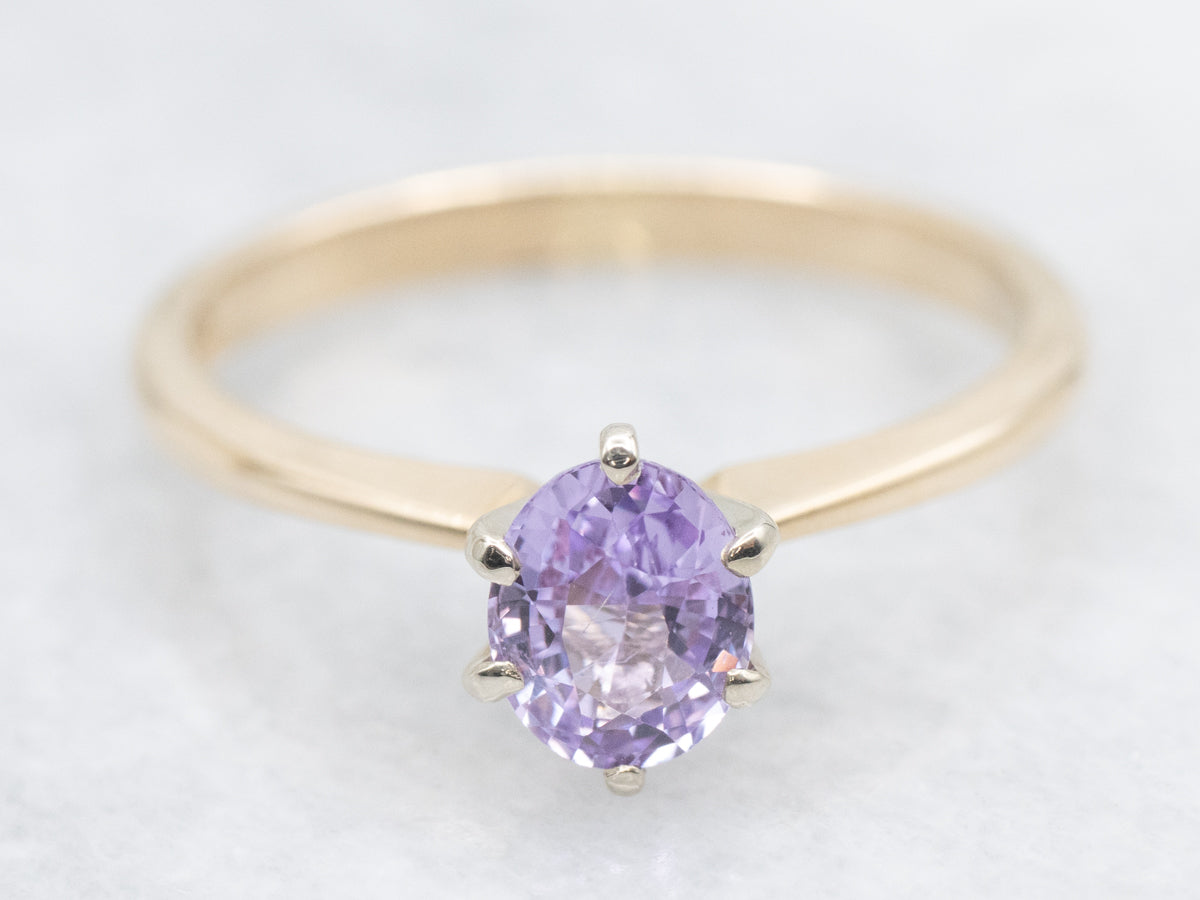 Sweet Pink Sapphire Solitaire Ring
