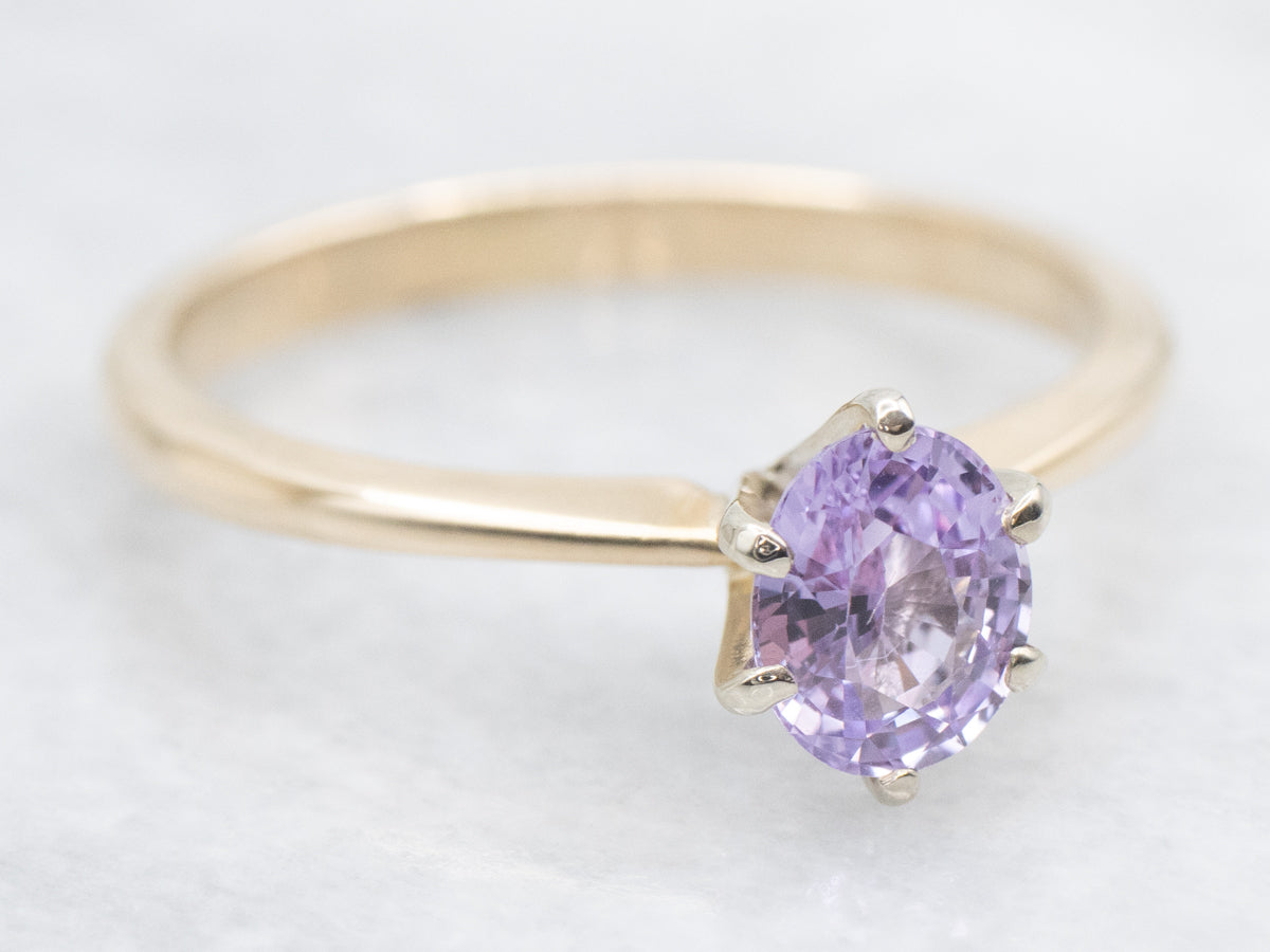Sweet Pink Sapphire Solitaire Ring