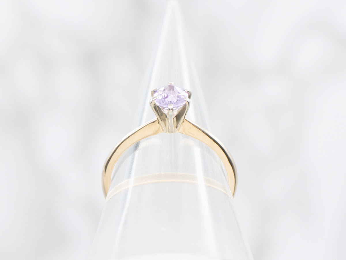 Sweet Pink Sapphire Solitaire Ring