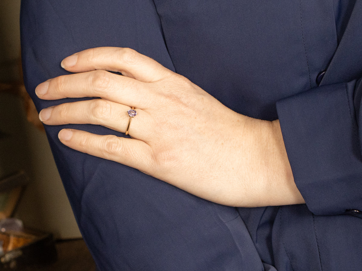 Sweet Pink Sapphire Solitaire Ring