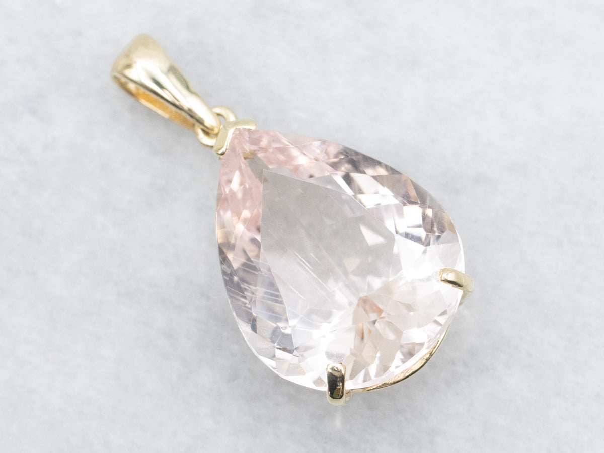 Pear Cut Morganite Gemstone Pendant