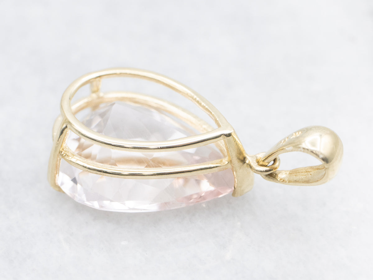 Pear Cut Morganite Gemstone Pendant