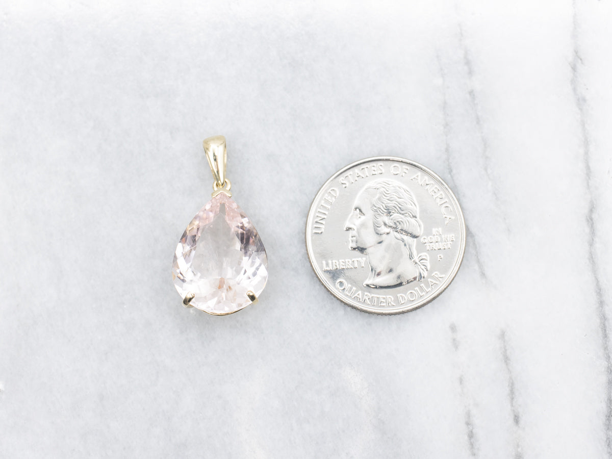Pear Cut Morganite Gemstone Pendant