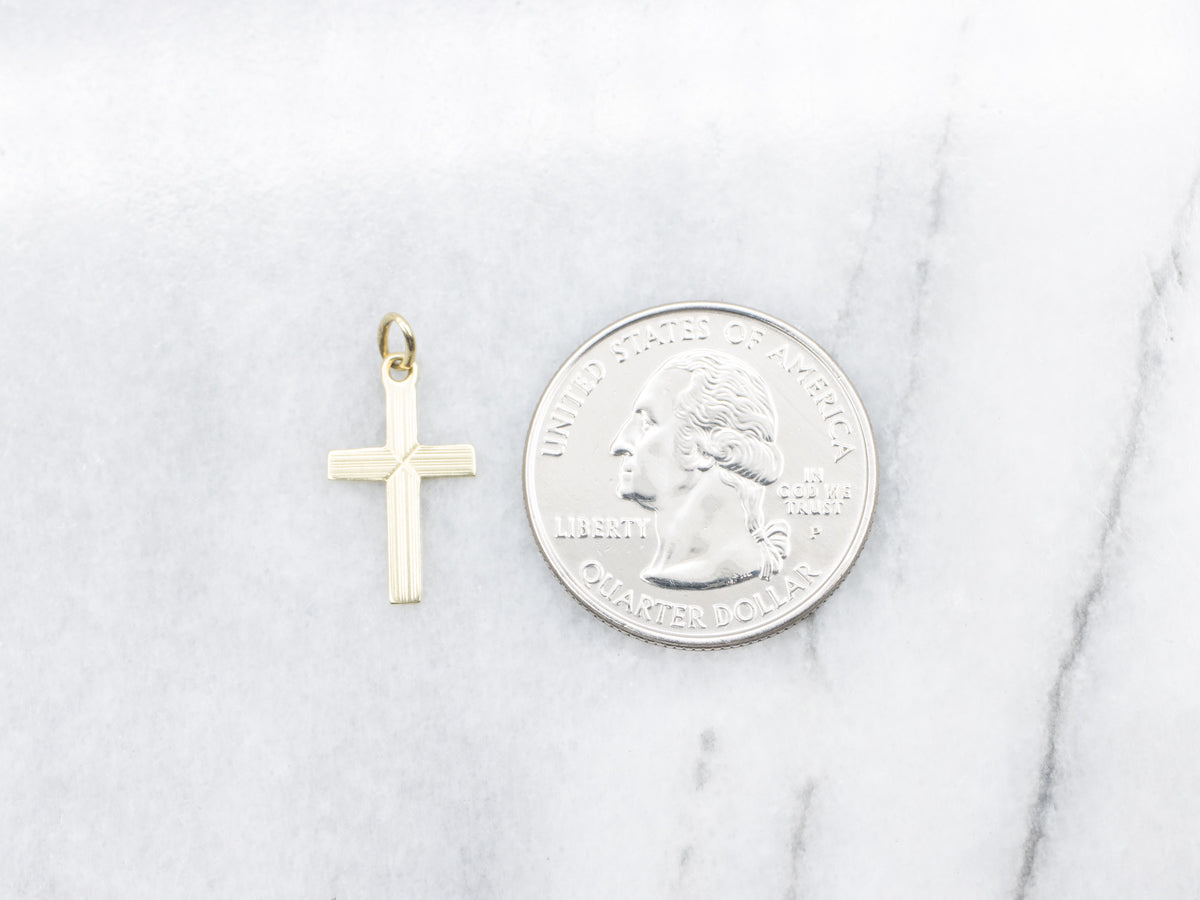 Little Pinstriped Vintage Gold Cross