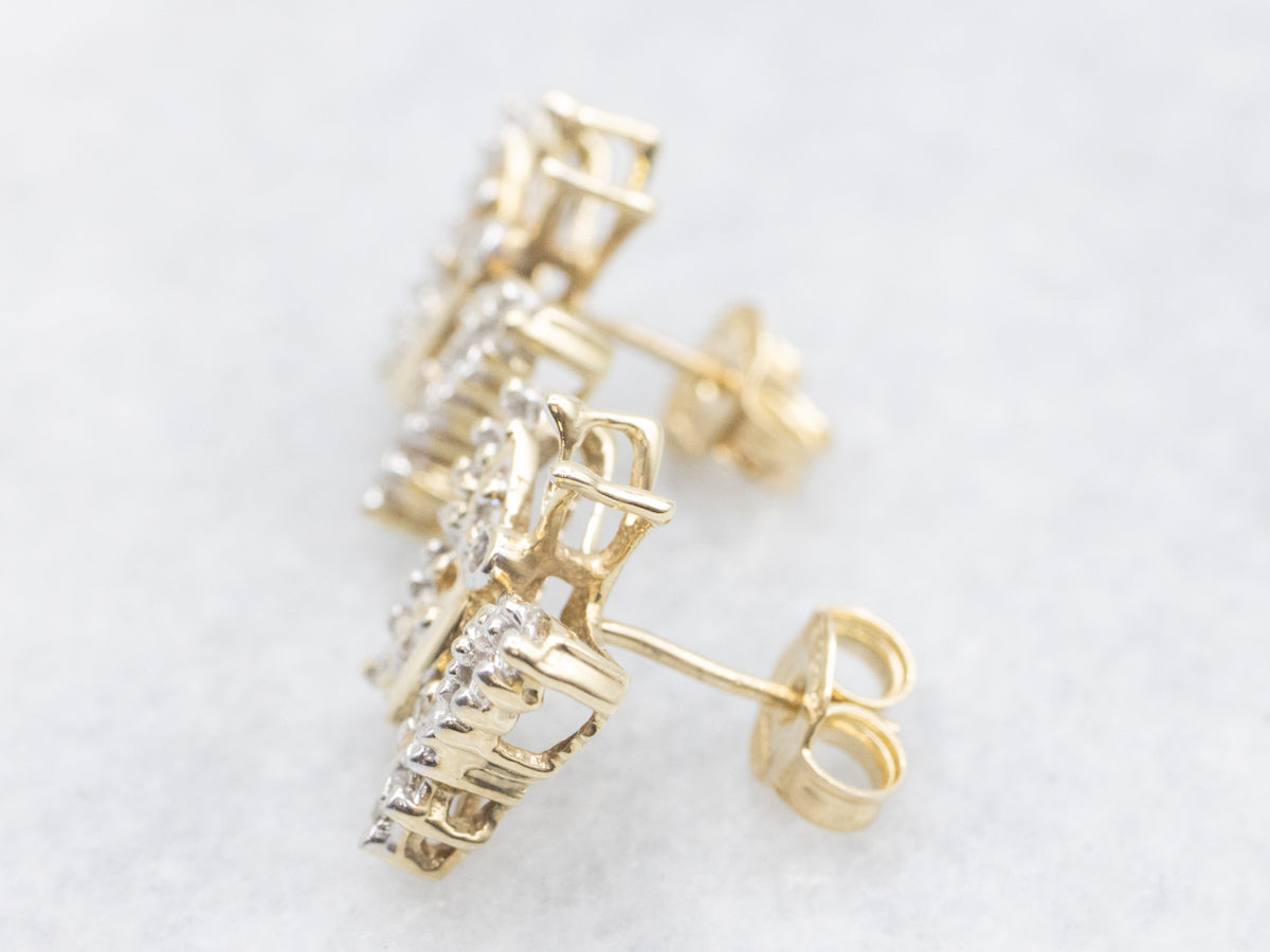 Diamond Encrusted Butterfly Stud Earrings