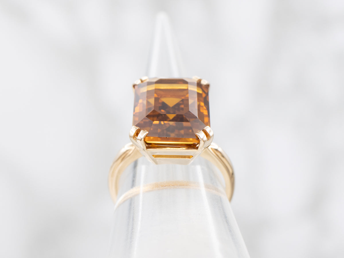 Citrine and Vintage Gold Cocktail Ring
