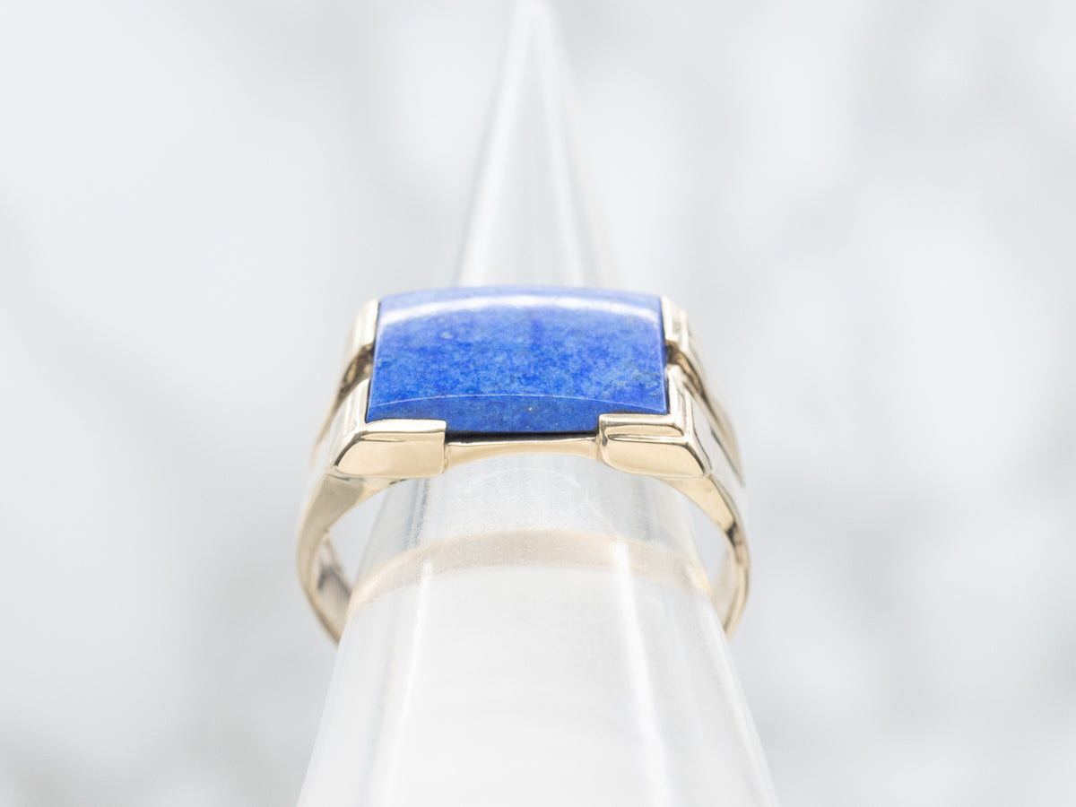 Mid-Century Lapis and Gold Men's Ring