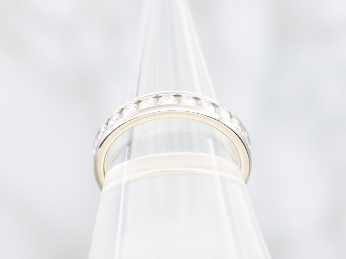 Channel Set White Gold Diamond Band