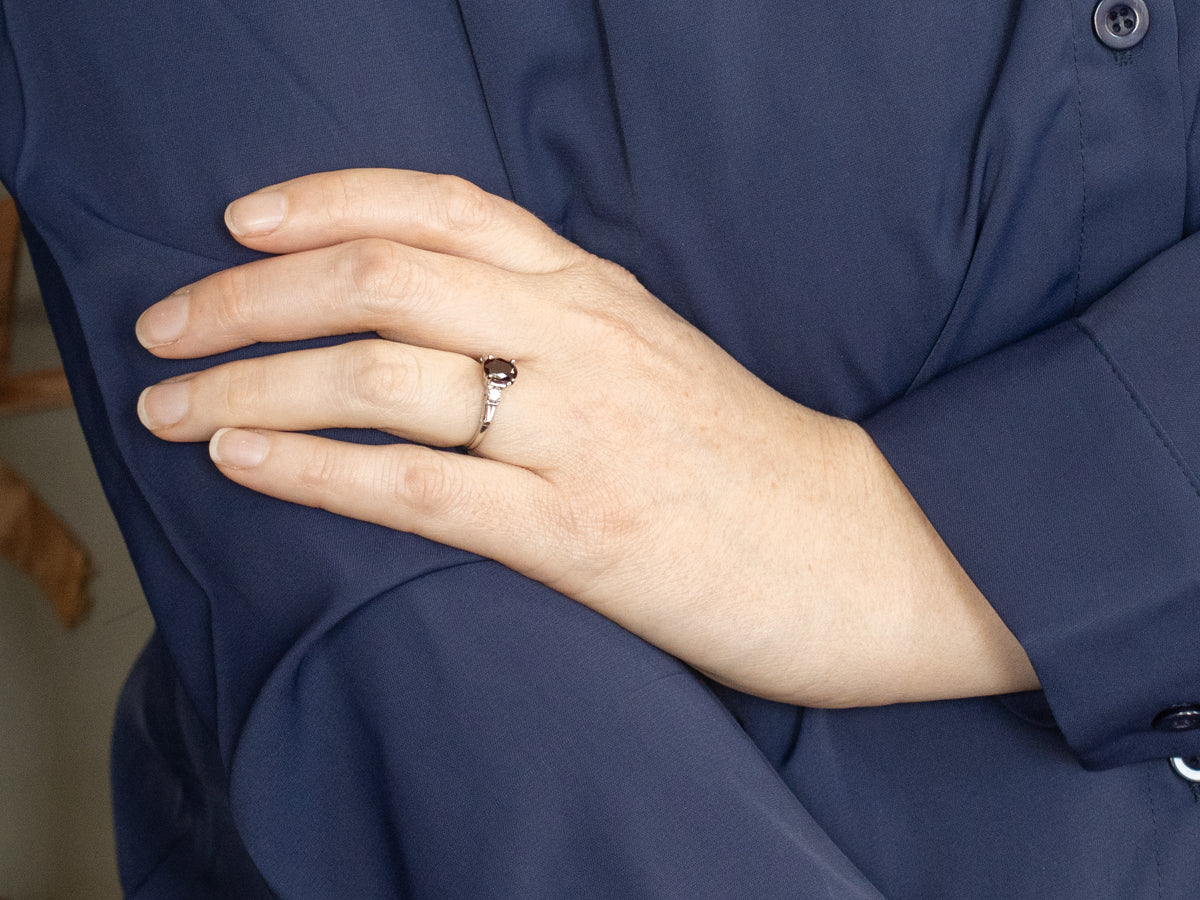 GIA Certified Natural Spinel and Diamond Ring in Vintage Platinum Setting