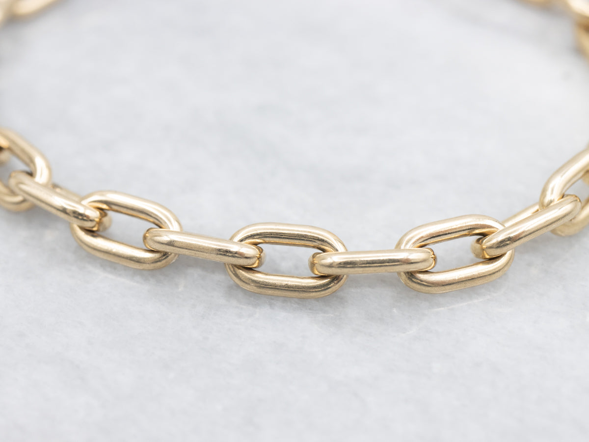 Polished Gold Paperclip Link Bracelet