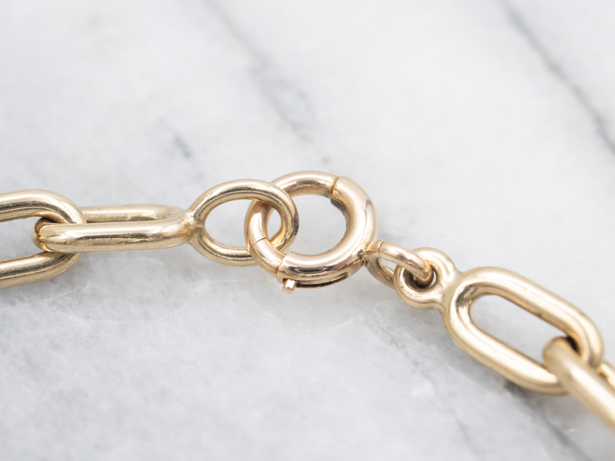 Polished Gold Paperclip Link Bracelet