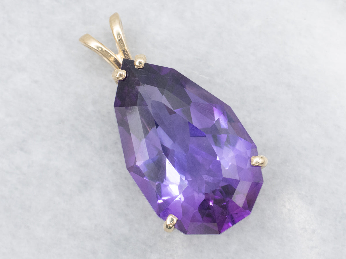 Fancy Pear-Cut Amethyst Cocktail Pendant