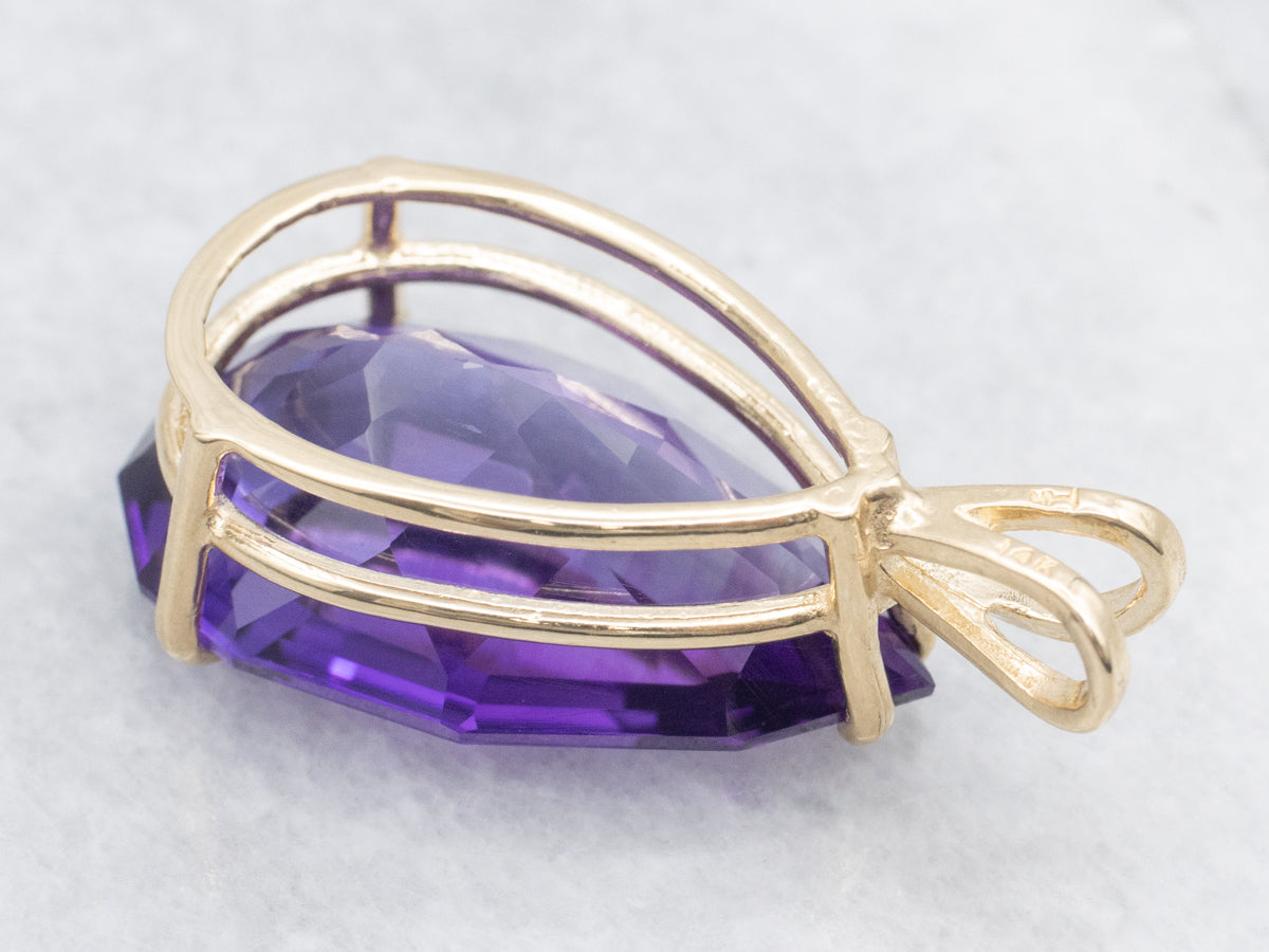 Fancy Pear-Cut Amethyst Cocktail Pendant