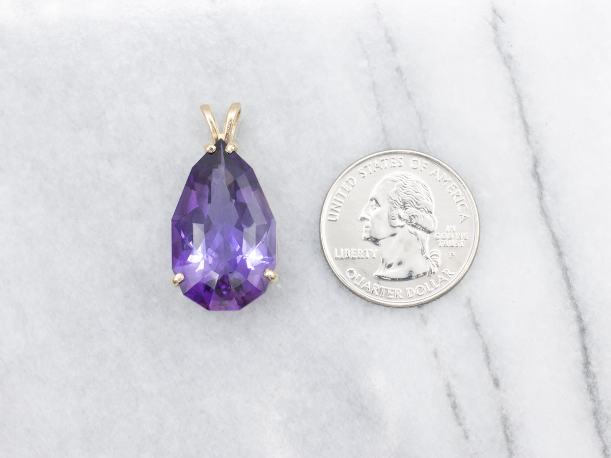 Fancy Pear-Cut Amethyst Cocktail Pendant