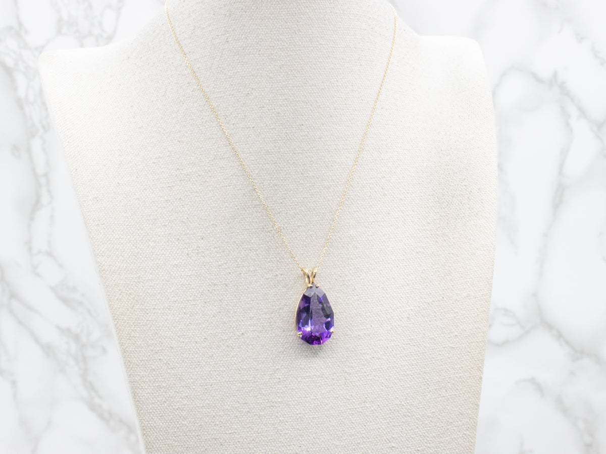 Fancy Pear-Cut Amethyst Cocktail Pendant