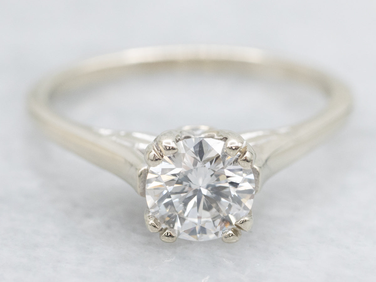 Modern White Gold Diamond Engagement Ring