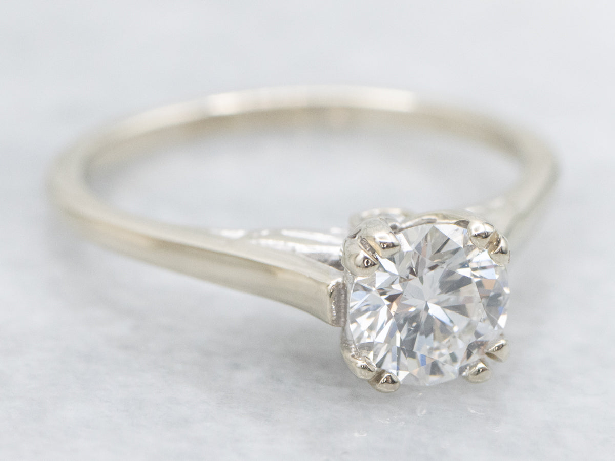Modern White Gold Diamond Engagement Ring