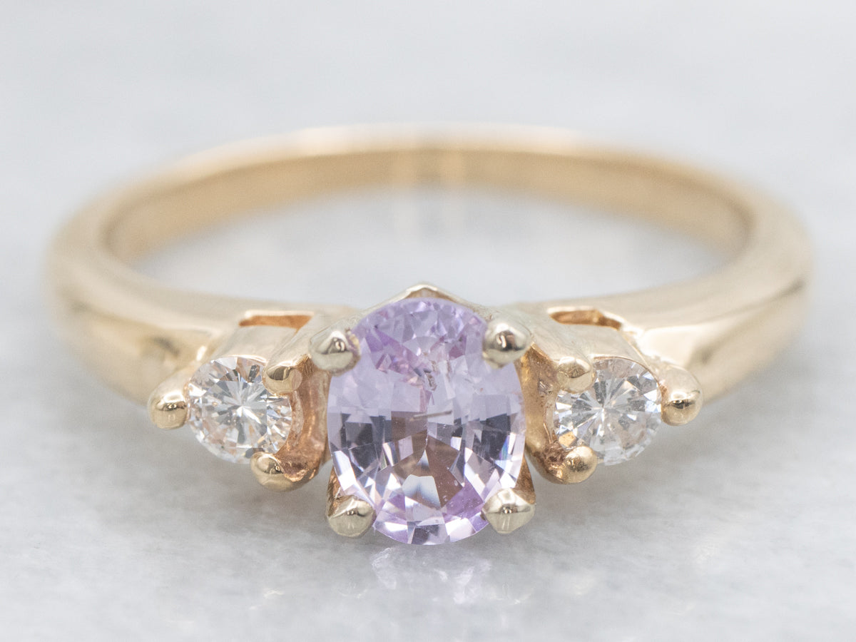 Dreamy Pink Sapphire and Diamond Ring