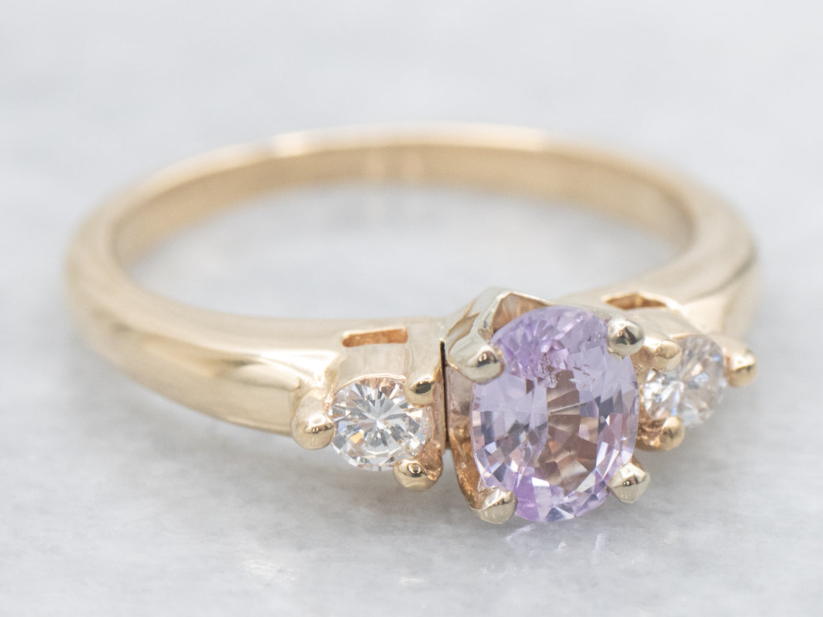 Dreamy Pink Sapphire and Diamond Ring